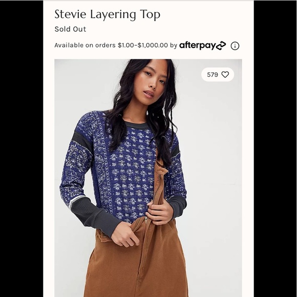 Free People Tops - SALE NWT We the Free Stevie Layering Top  XS Blue